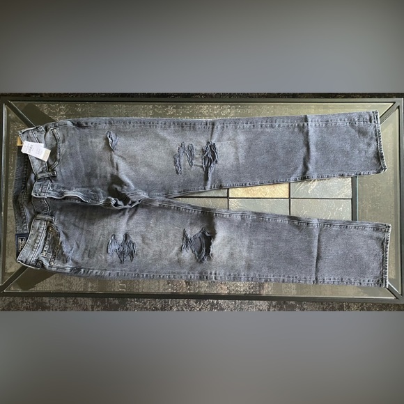 Abercrombie & Fitch Slim Distressed Jeans Denim 32x34 Grey Black Langdon Slim - Picture 10 of 11